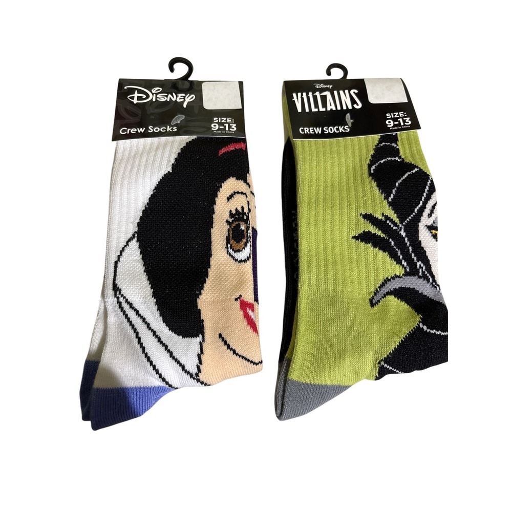 Disney Villains Snow‎ White Maleficent Crew Socks Size 9-13